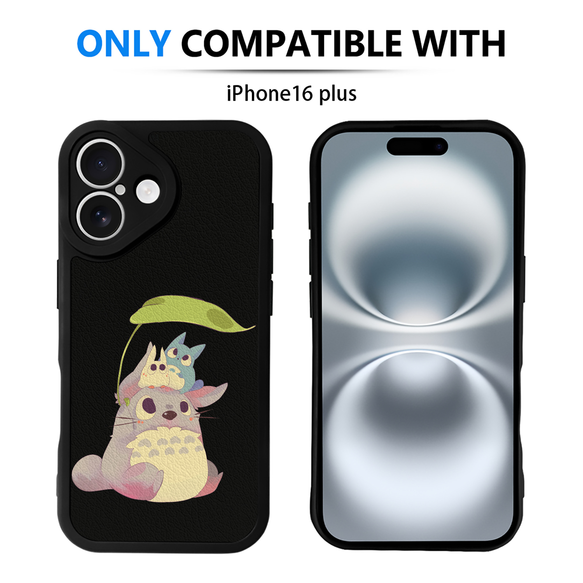 （画像用） となりのトトロ 草壁メイ 草壁サツキ My Neighbor Totoro Satsuki Kusakabe Mei Kusakabe 【iPhone 16シリーズ対応】シリコンスマホケース（レザー調） 材質：シリコン